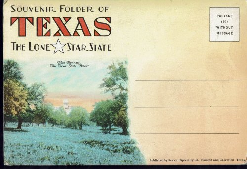 Texas The Lone Star State; Texas Under Six Flags; Vintage Postcard Book (circa 1920)