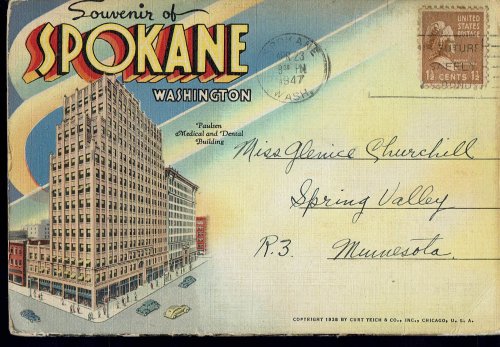 Spokane, Washington Vintage Postcard Book (1938) Linen
