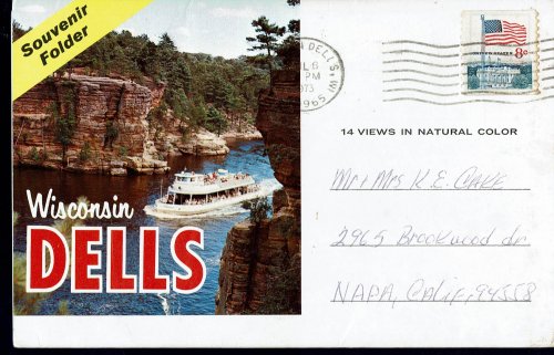 Souvenir Folder Wisconsin Dells; Vintage Postcard Book (1973)