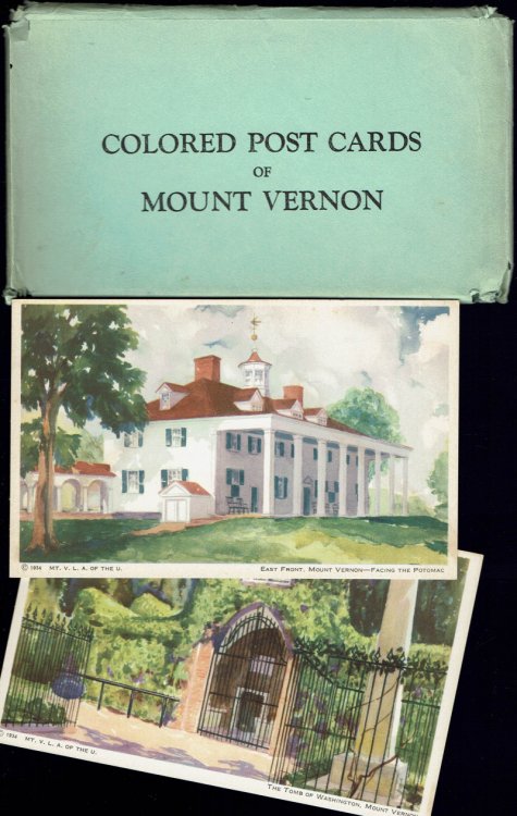 Colored Post Cards of Mount Vernon; Vintage Postcard collection, 12 Art Postcards (1934)