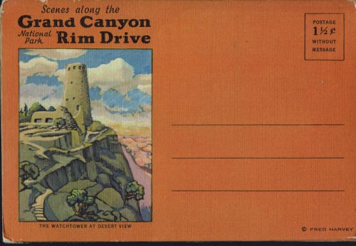 Scenes along the Grand Canyon National Park Rim Drive; Vintage Postcard Book (circa 1935)