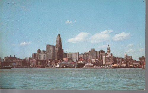 Baltimore MD Skyline and Inner Harbor circa 1955 Mathieson Chemical Postcard