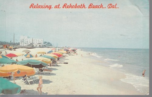 Rehoboth Beach DE Relaxing at Beach circa 1955 Photo Postcard