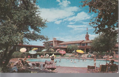 Western Hills Hotel Fort Worth, TX Pool & Cabanas 1958 Vintage Postcard