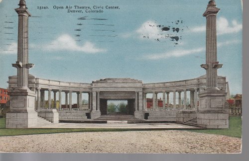 Open Air Theatre, Civic Center, Denver CO 1920 Vintage Postcard