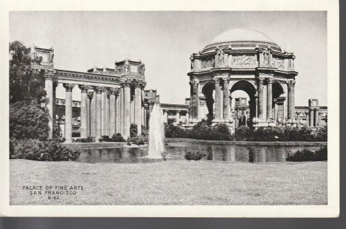Palace of Fine Arts San Francisco Marina District circa 1930 Postcard, Panama Pacific Expo