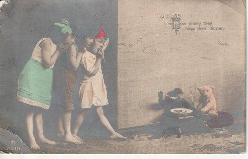 UK Toddlers & Toys 1913 Real Photo Painted Touches 1 Penny King George V