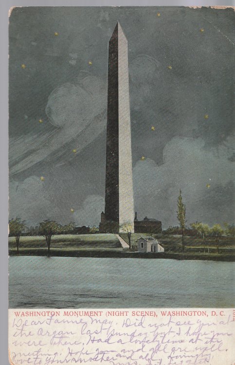 Washington Monument Night Scene 1909 DC 1 Franklin