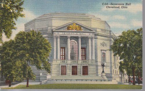 Severance Hall Cleveland OH Symphony circa 1935 Linen Photo Postcard