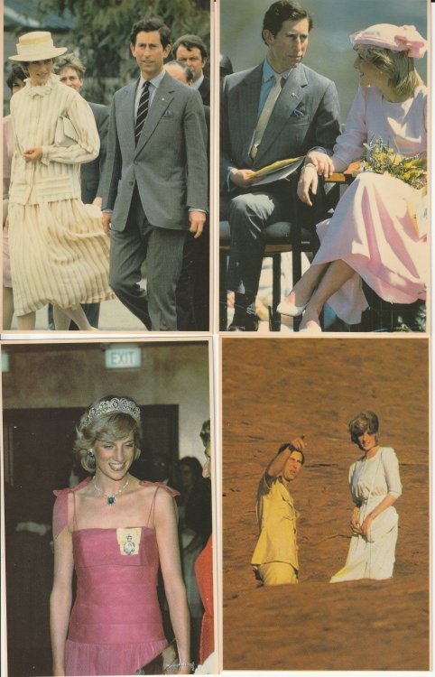 Charles & Diana 1983 In The Antipodes (Australia) Travel Series x4 Photo Postcards