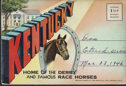 Kentucky Home of the Derby and Famous Race Horses: Vintage Postcard Book (1945)
