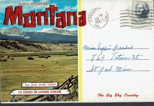 Scenic Folder of Montana: The Big Sky Country, Vintage Postcard Book (1967)