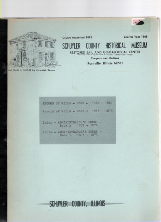 Record of Wills-Book A 1868-1887, Record of Wills-Book B 1866-1879, Index-Administrator's Bonds Book A 1857-1872, Index-Adminisrator's Bonds Book B 1871-1879