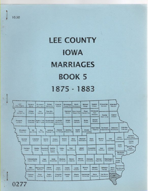 Marriage Book 5 1875-1883 Lee County, Iowa Recorded at Fort Madison
