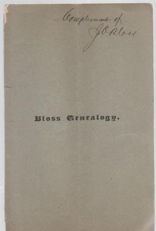 Bloss Genealogy