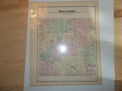 Brandon Township Oakland County Michigan 1872 Map