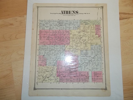 Athens Township Calhoun County Michigan 1873 Map