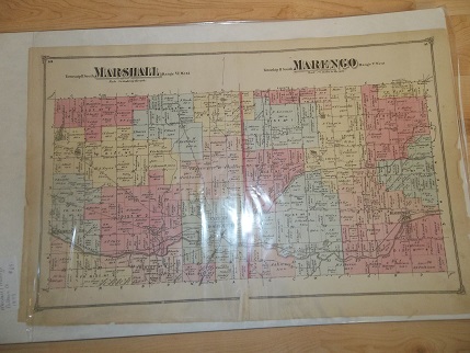 Marshall and Marengo Calhoun County Michigan 1873 Map