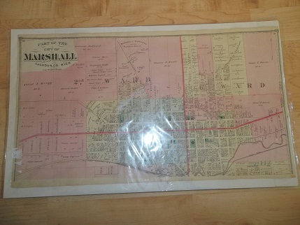 Marshall 1st and 2nd Ward Calhoun County Michigan 1873 Map