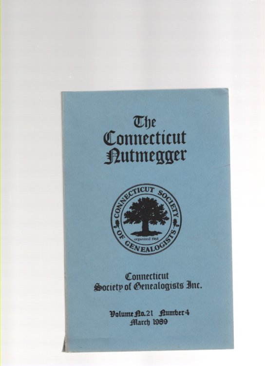 The Connecticut Nutmegger Volume No. 21 Number 4 March 1989