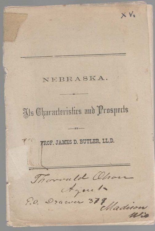 Nebraska Its Characteristics and Prospects