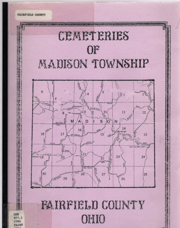 Cemeteries of Madison Township Fairfield County, Ohio