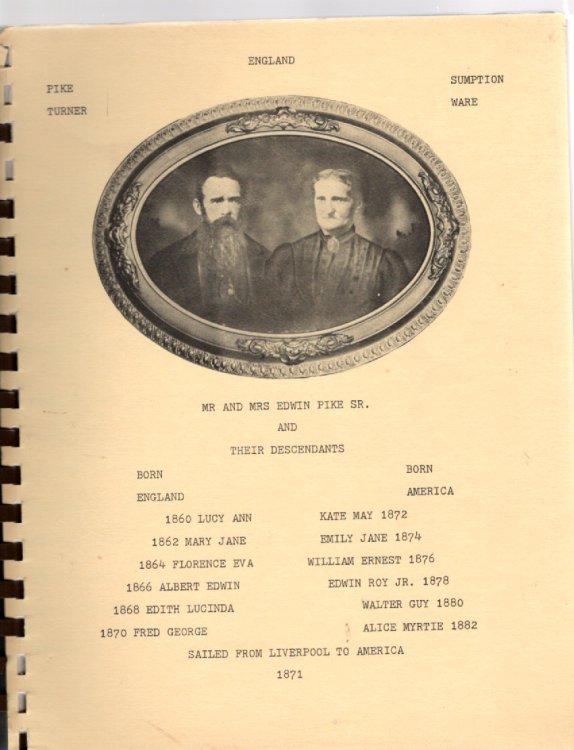 Mr. and Mrs. Edwin Pike Sr. and Their Descendants
