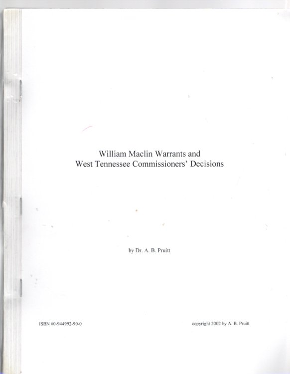 William Maclin Warrants and West Tennessee Commissioners' Decisions