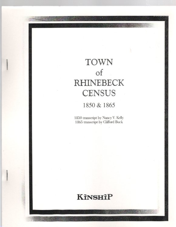 Town of Rhinebeck Census 1850 & 1865