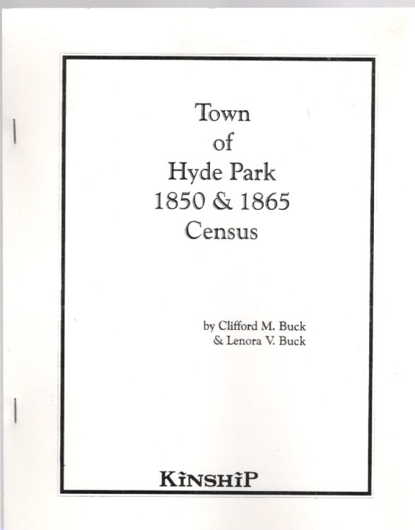 Town of Hyde Park 1850 & 1865 Census