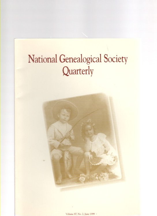 National Genealogical Society Quarterly Volume 87 No. 2 June 1999