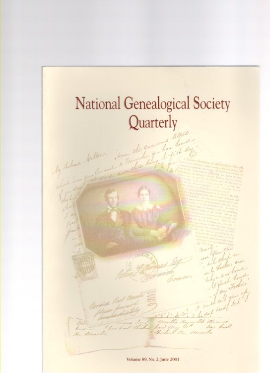 National Genealogical Society Quarterly Volume 89 No. 1 June 2001