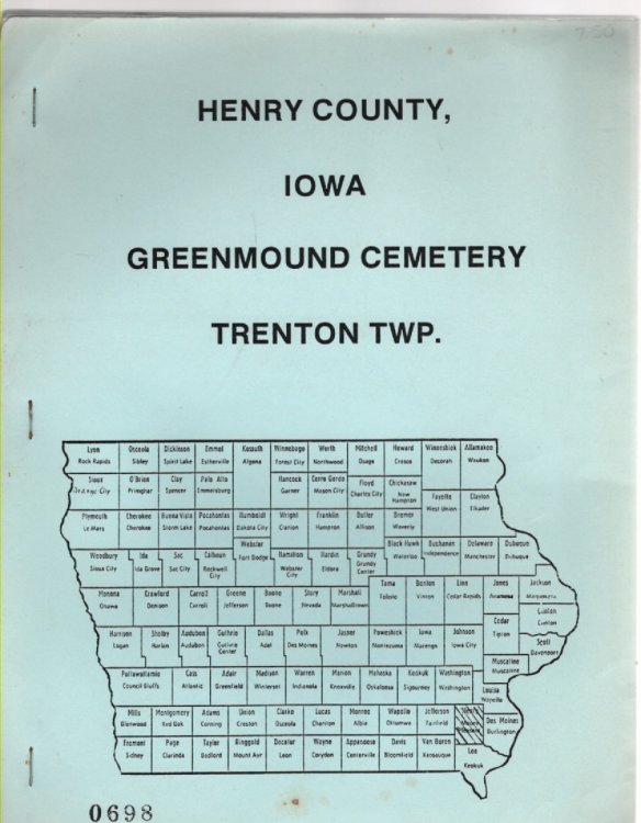 Henry County, Iowa Greenmound Cemetery Trenton Township