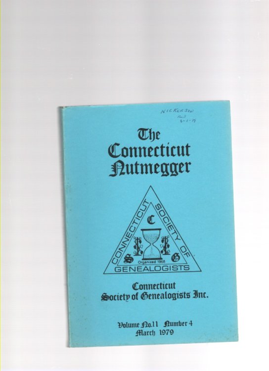 The Connecticut Nutmegger Volume No. 11 Number 4 March 1979