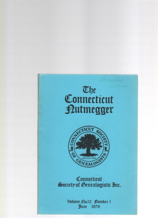 The Connecticut Nutmegger Volume No. 12 Number 1 June 1979