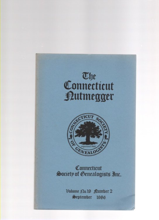 The Connecticut Nutmegger Volume No. 19 Number 2 September 1986