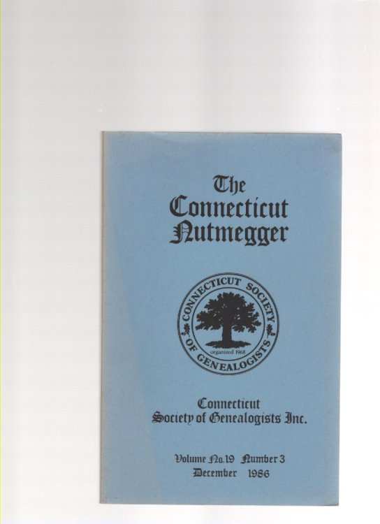 The Connecticut Nutmegger Volume No. 19 Number 3 December 1986