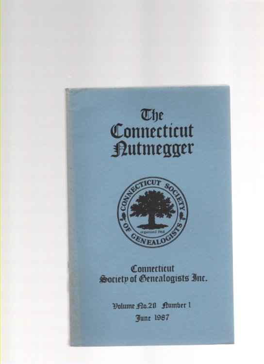 The Connecticut Nutmegger Volume No. 20 Number 1 June 1987