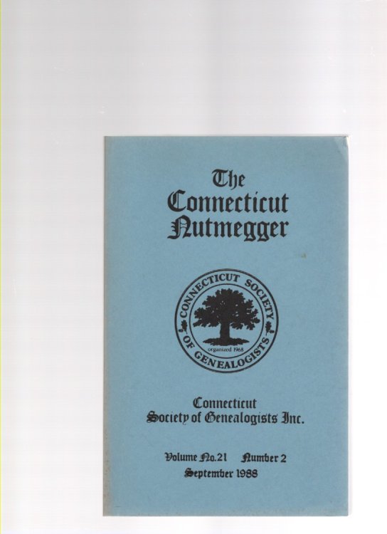 The Connecticut Nutmegger Volume No. 21 Number 2 September 1988