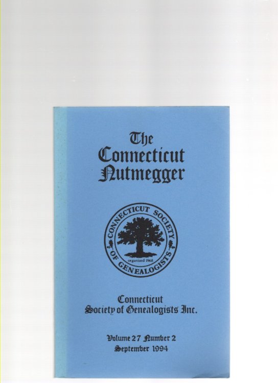 The Connecticut Nutmegger Volume 27 Number 2 September 1994