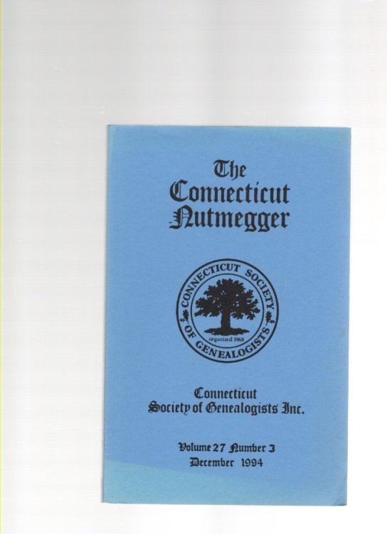 The Connecticut Nutmegger Volume 27 Number 3 December 1994