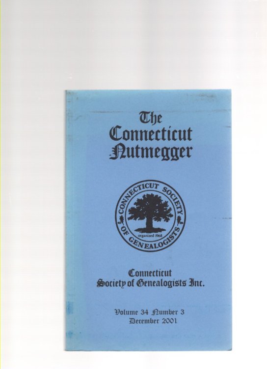 The Connecticut Nutmegger Volume 34 Number 3 December 2001