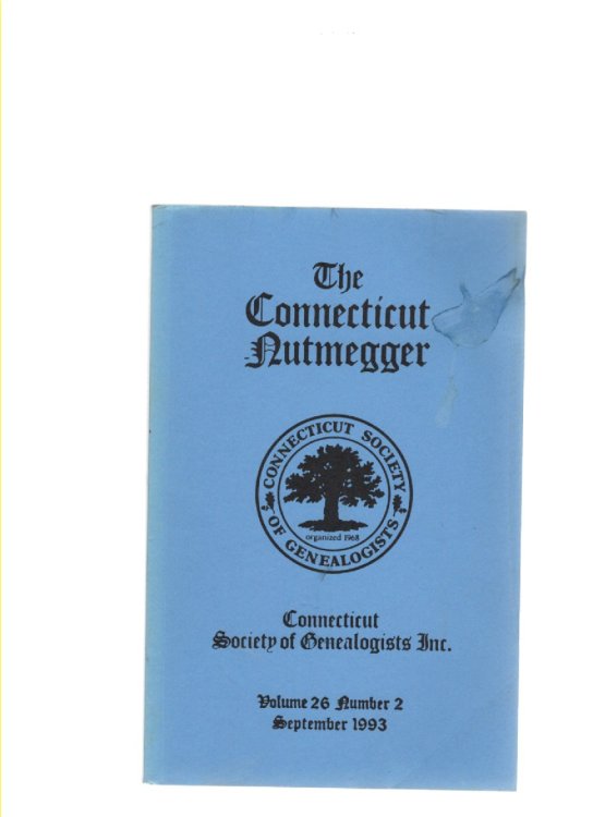 The Connecticut Nutmegger Volume 26 Number 2 September 1993