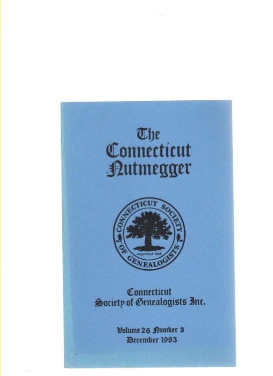 The Connecticut Nutmegger Volume 26 Number 3 December 1993