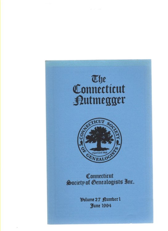 The Connecticut Nutmegger Volume 27 Number 1 June 1994