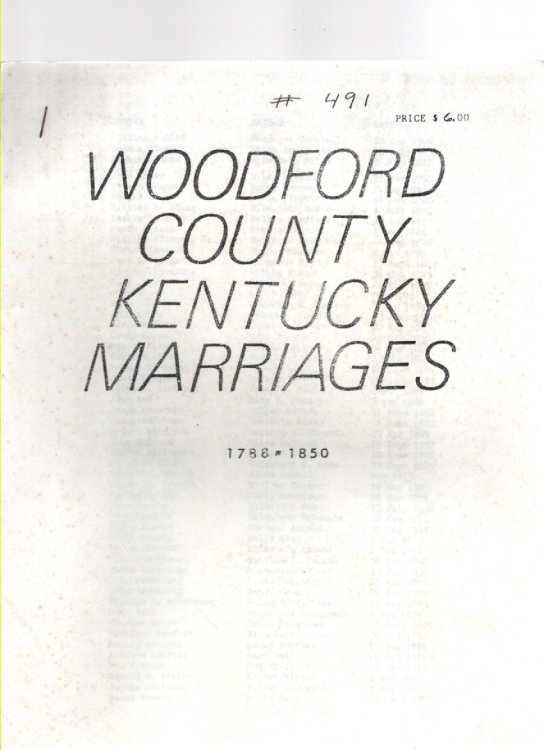 Woodford County Kentucky Marriages 1788-1850