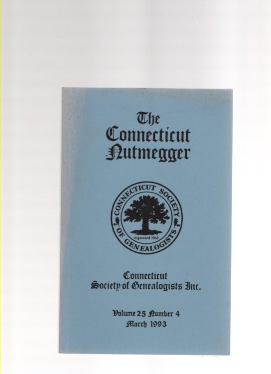 The Connecticut Nutmegger Volume 25 Number 4 March 1993