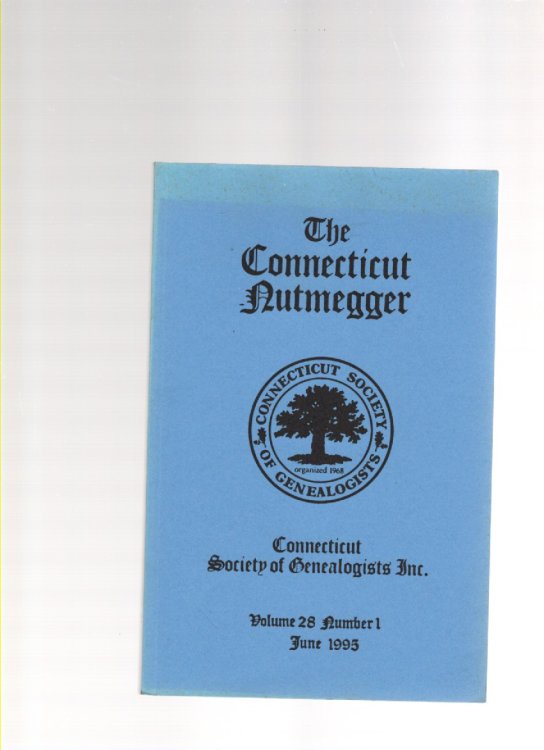 The Connecticut Nutmegger Volume 28 Number 1 June 1995