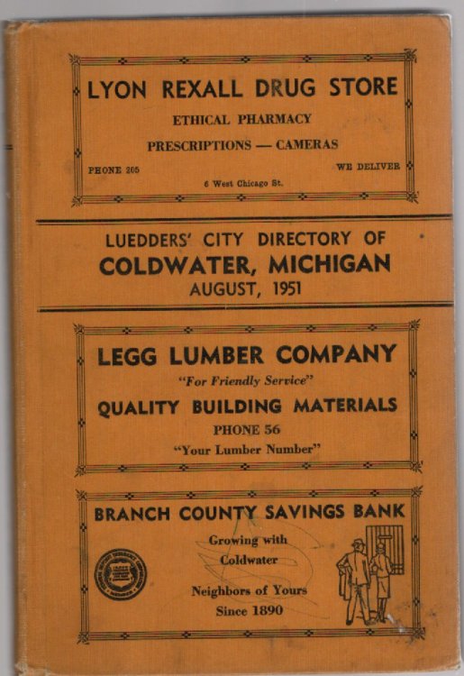Luedders' City Directory of Coldwater, Michigan August, 1951 Vol. 7