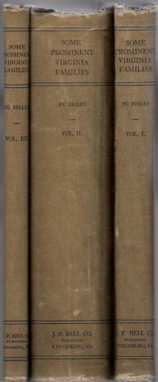 Some Prominent Virginia Families Vol. I-III (three volumes)